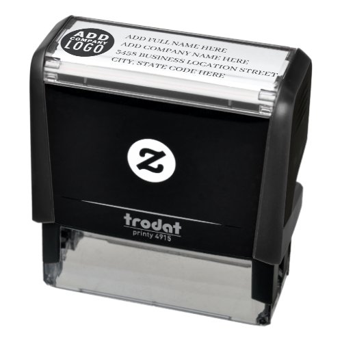 Your Company Logo Address Business Modern Self_inking Stamp