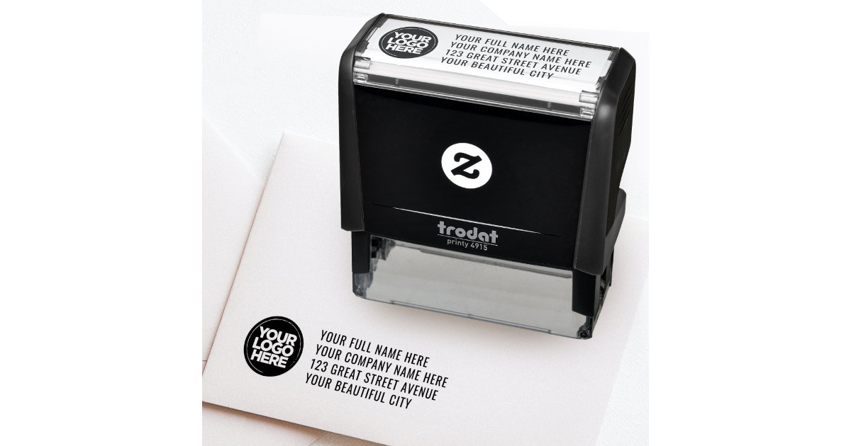 Promot Self Inking Personalized Stamp - Up to 5 Lines of Personalized Text, Custom Address Stamp, Office Stamps, Customizable Rubber Stamp, Name
