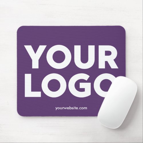 Your Company Logo and Business Website on Purple Mouse Pad