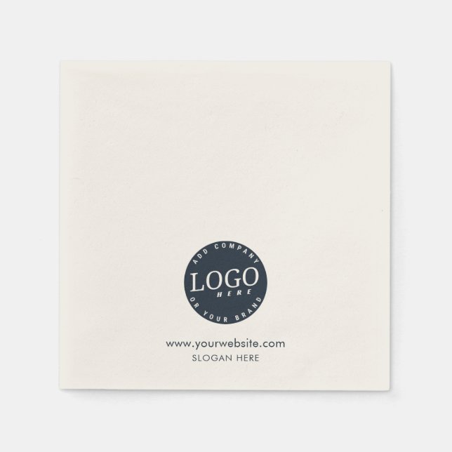Your Company Logo and Business Website Paper Napkins (Front)