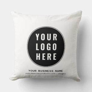 Your Company Logo and Business Website Promotional Throw Pillow