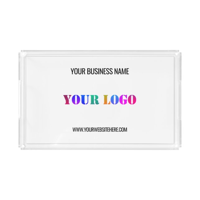 Your Company Logo and Custom Text Acrylic Tray (Front)