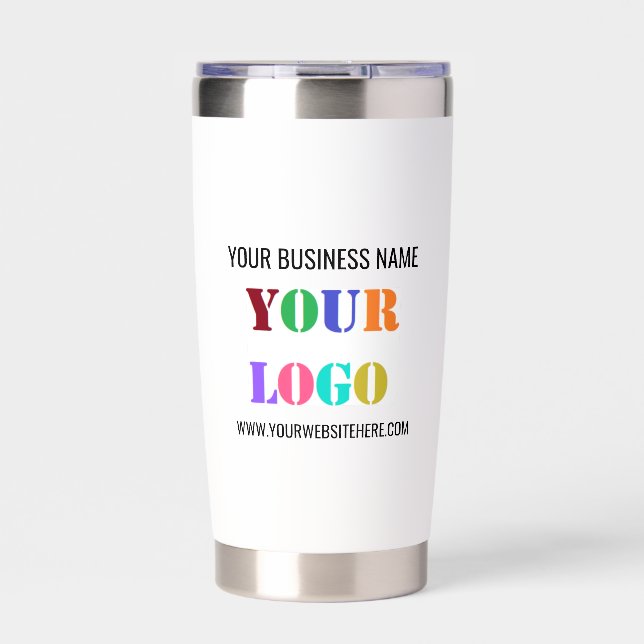 Your Company Logo and Custom Text Business Insulated Tumbler (Front)