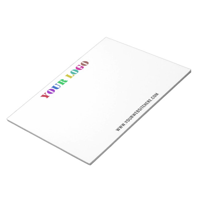 Your Company Logo and Custom Text Business Notepad (Angled)