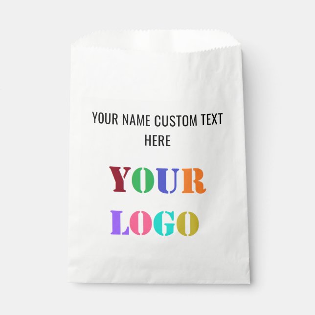 Your Company Logo and Custom Text Favor Bags (Front)