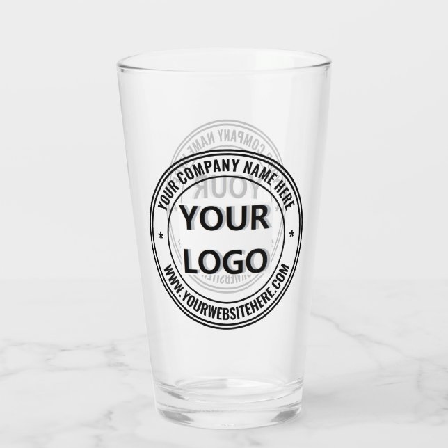 Your Company Logo and Custom Text Glass Template (Back)