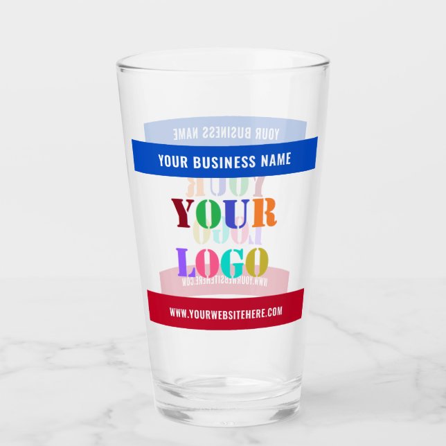 Your Company Logo and Custom Text Glass Template (Front)