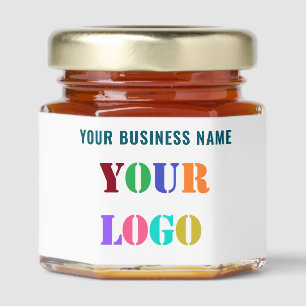 Your Company Logo and Custom Text Honey Jar Favors