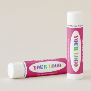 Your Company Logo and Custom Text Lip Balm Example