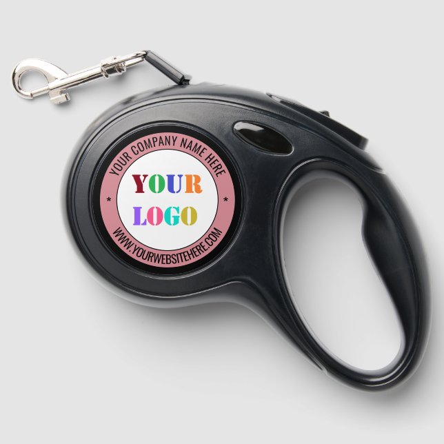 Your Company Logo and Custom Text Personalized Retractable Pet Leash (Front)
