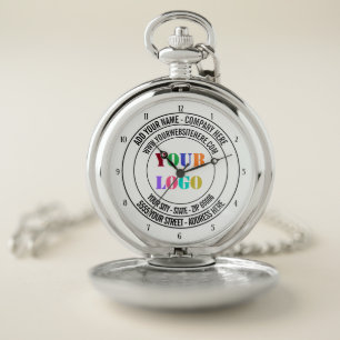 Your Company Logo and Custom Text Pocket Watch