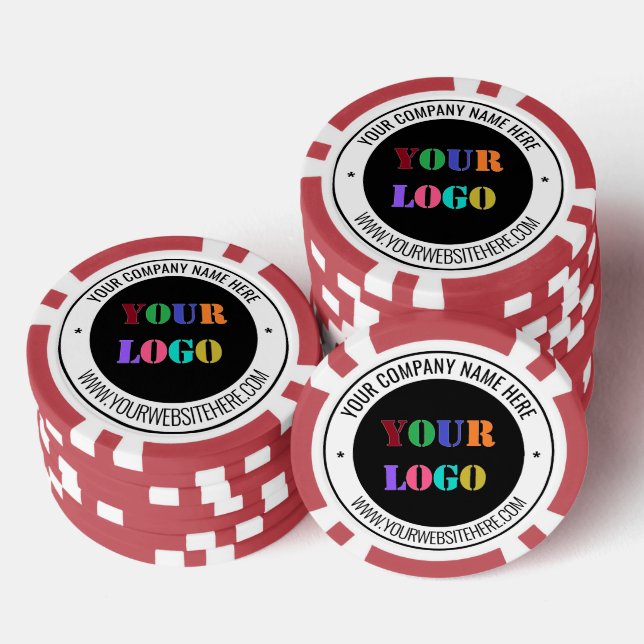 Your Company Logo and Custom Text Poker Chips (Stack)
