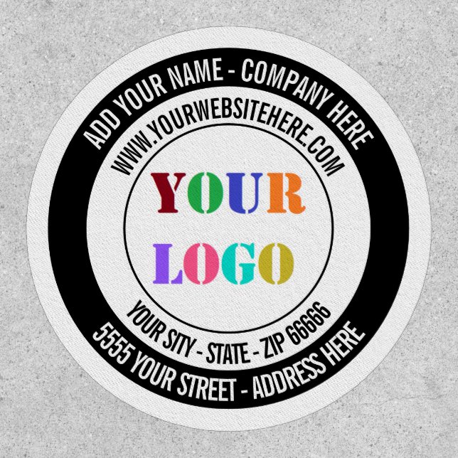 Your Company Logo and Custom Text Round Patch (Front)