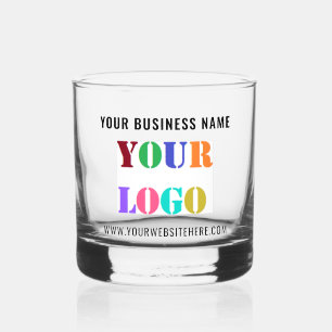 Your Company Logo and Custom Text Template Whiskey Glass