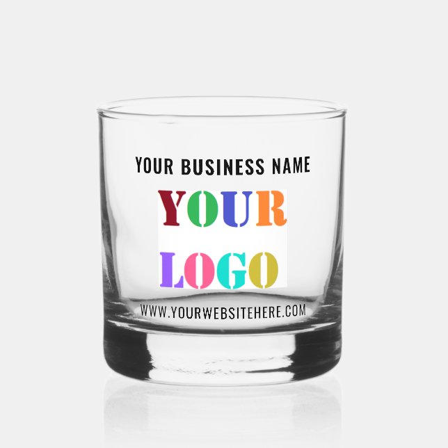 Your Company Logo and Custom Text Template Whiskey Glass (Front)