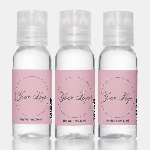 Your Company Logo And QR Code Blush Pink Hand Sanitizer