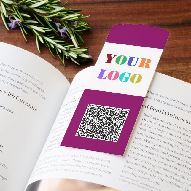 Your Company Logo and QR Code Bookmarks Template (Book)