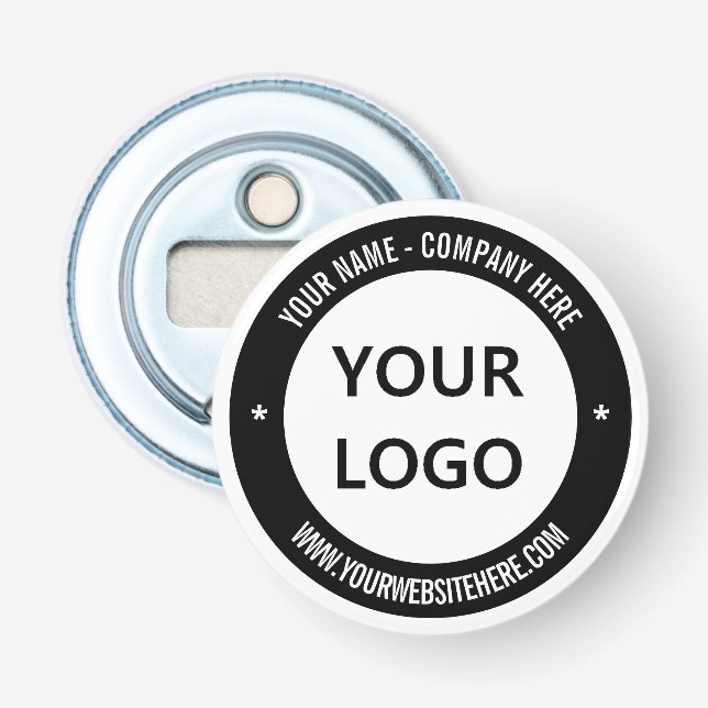 Your Company Logo and Text Bottle Opener Template (Front)