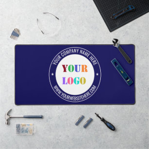 Your Company Logo and Text Branded Desk Mats
