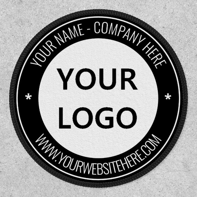 Your Company Logo and Text Branded Patch Example (Front)