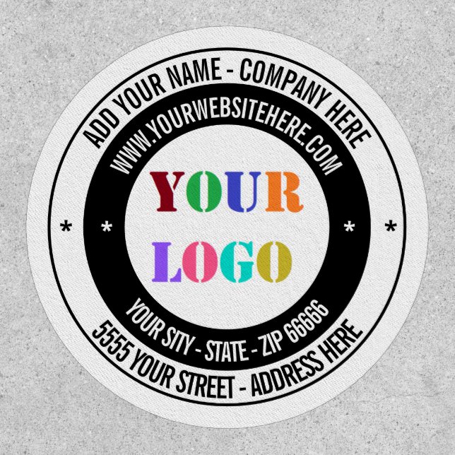 Your Company Logo and Text Branded Patch Template (Front)