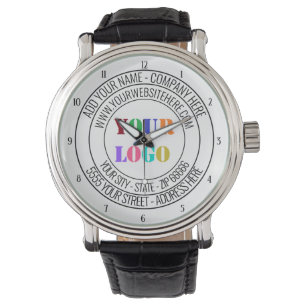 Your Company Logo and Text Branded Watch Example