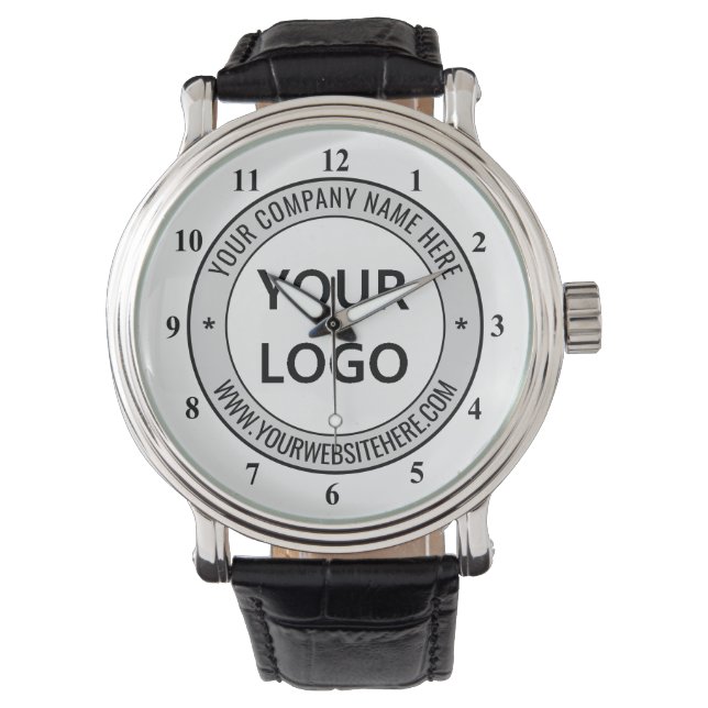 Your Company Logo and Text Branded Watch Template (Front)