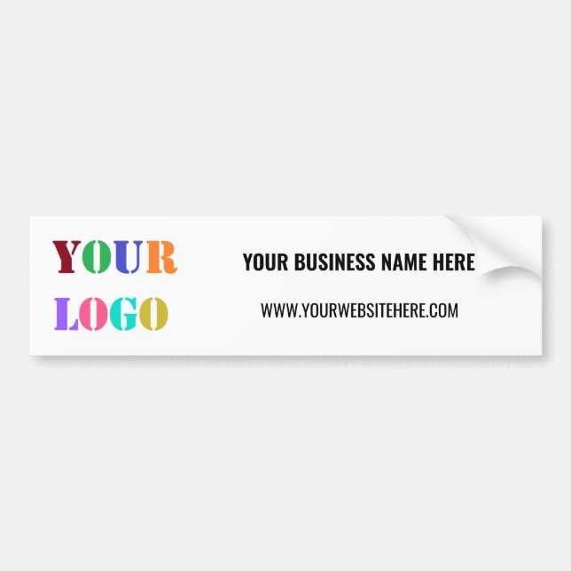 Your Company Logo and Text Business Bumper Sticker (Front)