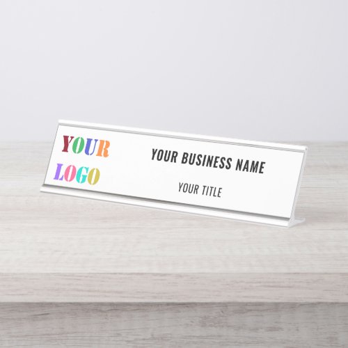 Your Company Logo and Text Business Desk Name Plate