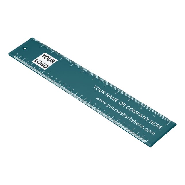Your Company Logo and Text Business Ruler Template (Angled)