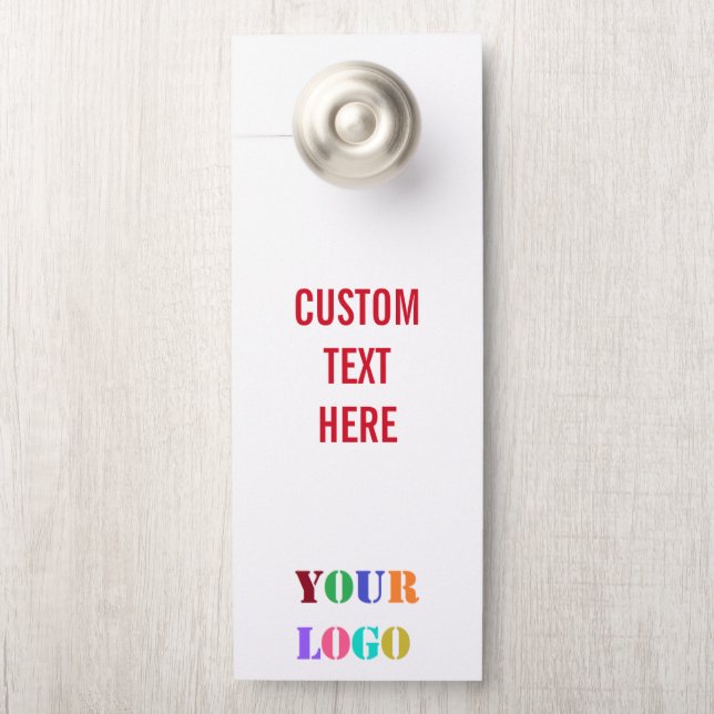 Your Company Logo and Text Door Hanger Template (On Knob)