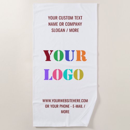 Your Company Logo and Text Promotional Beach Towel