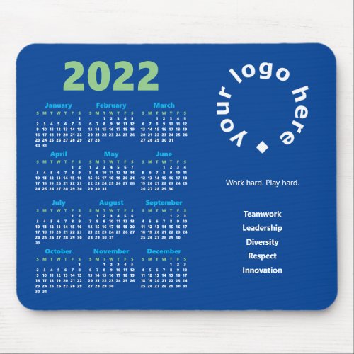 Your Company Logo  Brand Colors 2022 Calendar Mou Mouse Pad