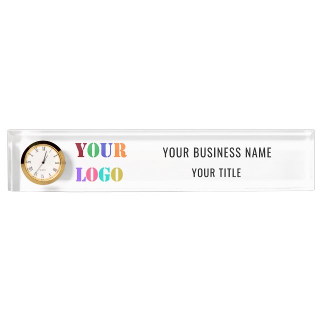 Your Company Logo Branded Desk Name Plate Template (Front)