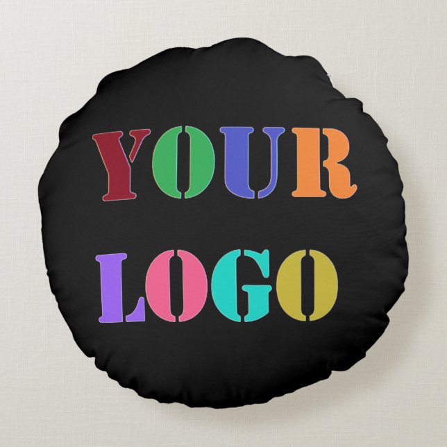 Your Company Logo Branded Round Pillow Example (Back)
