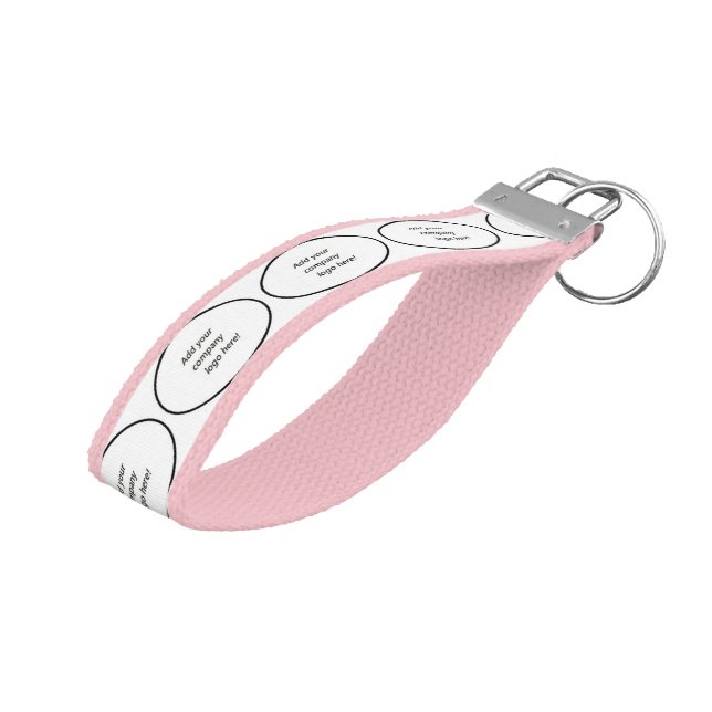 Your Company Logo Branding Name Custom Print Wrist Keychain (Angled Up)