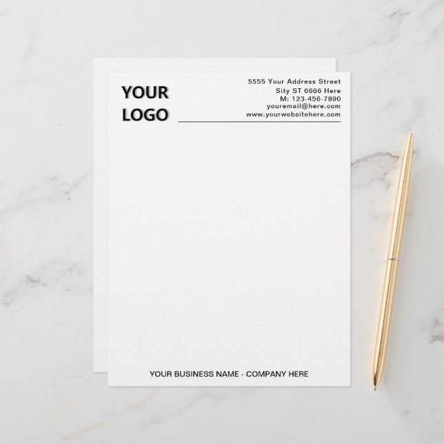 Your Company Logo Business Letterhead with QR Code (Front/Back In Situ)