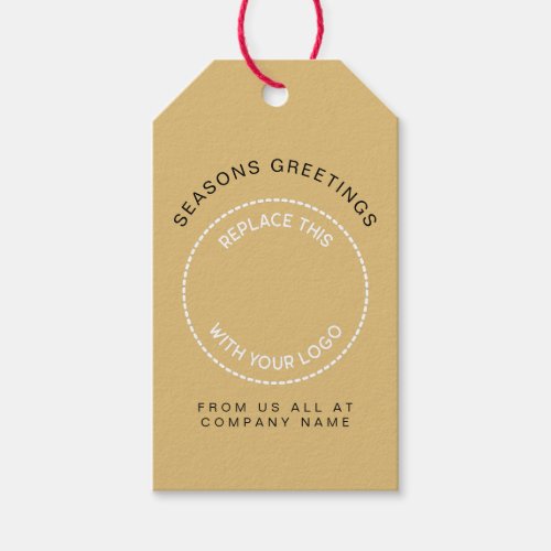 Your Company Logo Business Name Corporate Gold Gift Tags