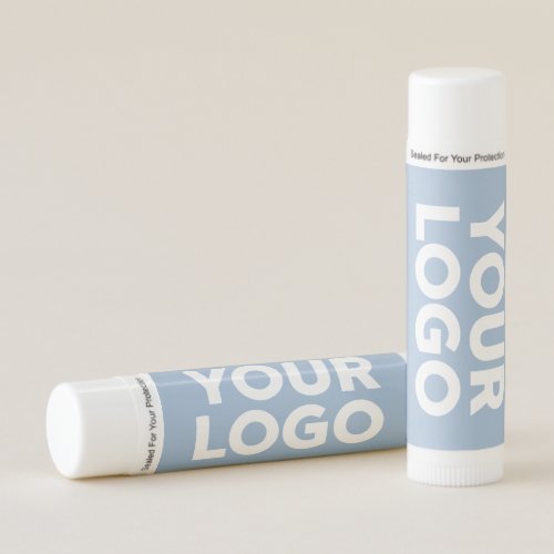 Your Company Logo Business Website on Light Blue Lip Balm