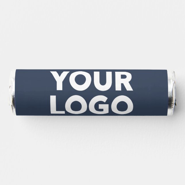 Your Company Logo Business Website on Navy Blue Breath Savers® Mints (Front)