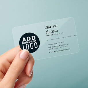 Your Company Logo Corporate Clear Business Cards