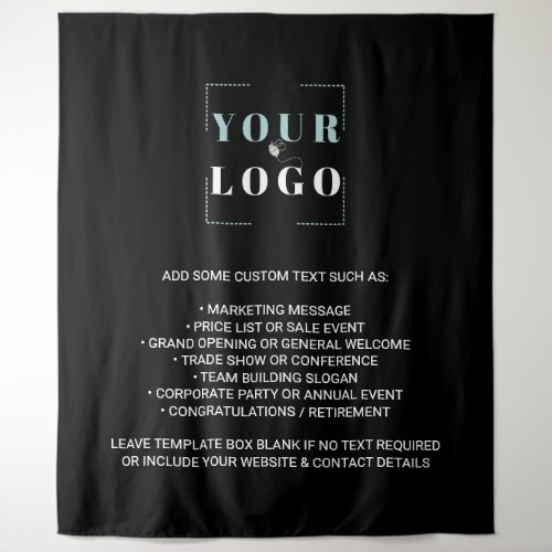 Your Company Logo Custom Branded Black Backdrop