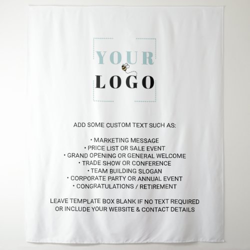 Your Company Logo Custom Branded White Backdrop