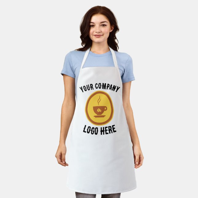 YOUR COMPANY LOGO CUSTOM KITCHEN APRON (Worn)