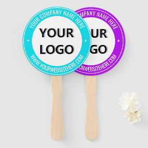 Your Company Logo Custom Text and Color Hand Fan