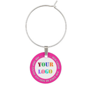 Your Company Logo Custom Text and Color Wine Charm