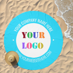 Your Company Logo Custom Text and Colors Business Beach Towel