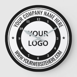 Your Company Logo Custom Text and Colors Clock