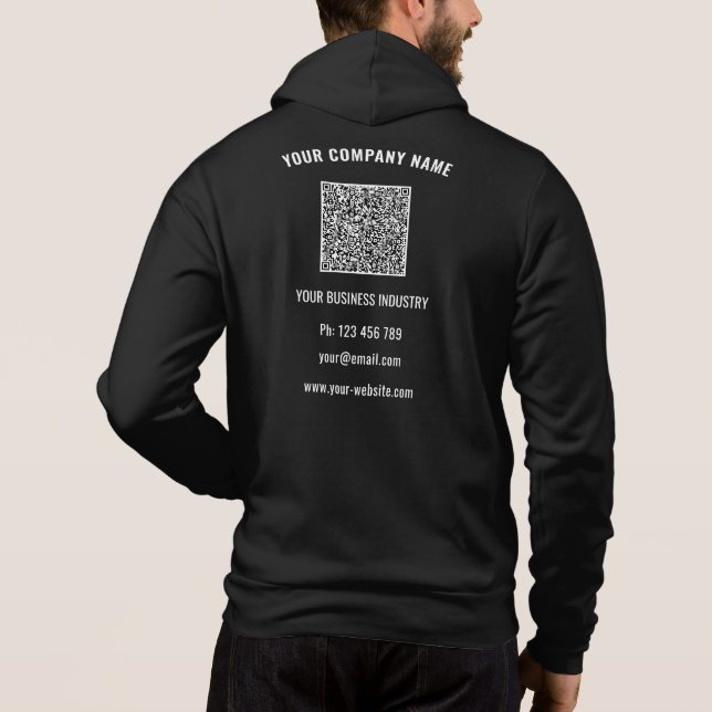 Your Company Logo Custom Text and QR Code Hoodie (Back)