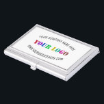 Your Company Logo Custom Text Business Card Case<br><div class="desc">Custom Colors and Fonts - Personalized Business Card Cases with Your Company Logo Name Website or Custom Text Promotional Business Gift - Add Your Logo - Image or QR Code - Photo / Name - Company / Website / Information / More - Resize and move or remove and add elements...</div>